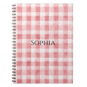 Carnet Douces Rayures à Carreaux Rose Blanc Féminin