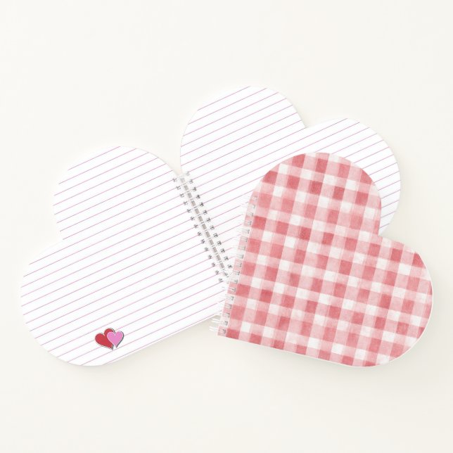 Carnet Douces Rayures à Carreaux Roses Blanches Féminines (Intérieur)