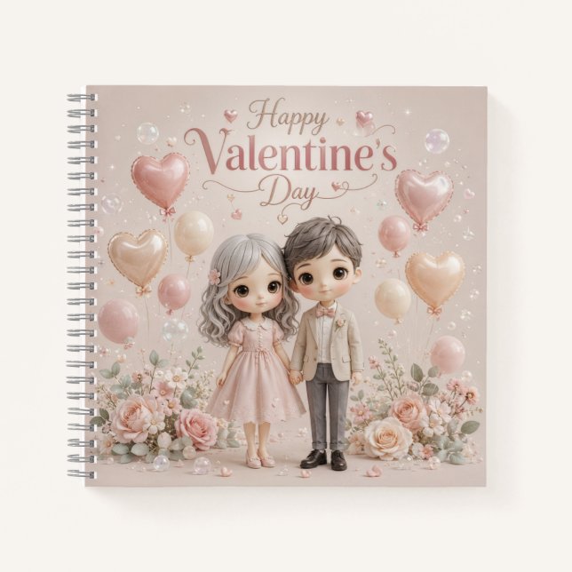 Carnet Douceur de murmures en rose pastel (Devant)