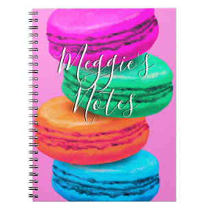 Carnet Douceurs de macaron coloré illustration nom perso
