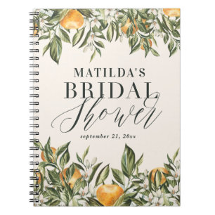 Carnet Douche-nuptiale à agrumes rustique chic floral bo