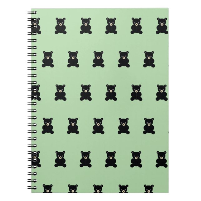 Carnet d'ours en peluche noir (Devant)