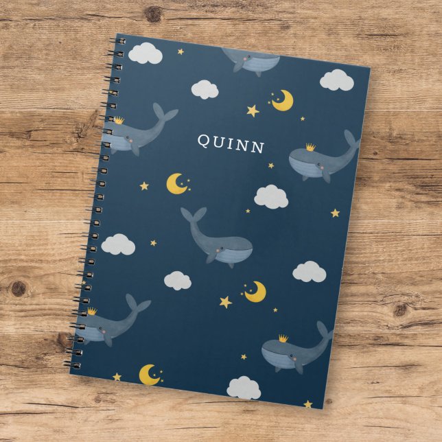 Carnet Doux ciel nocturne des enfants baleine nuages lune (Créateur téléchargé)