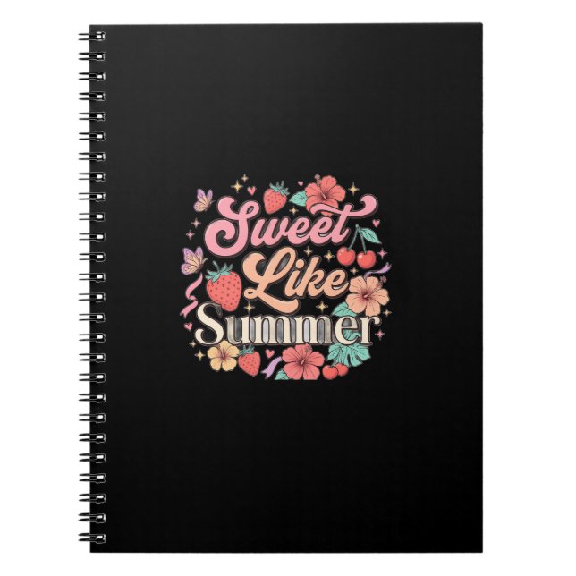 Carnet Doux comme l'été Mignon Strawberry Cherry Floral W (Devant)