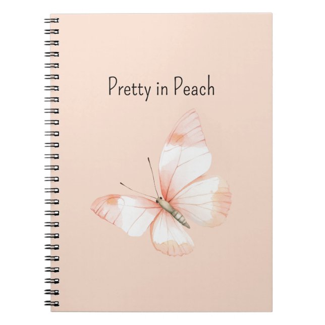 Carnet Doux comme un papillon pêche (Devant)