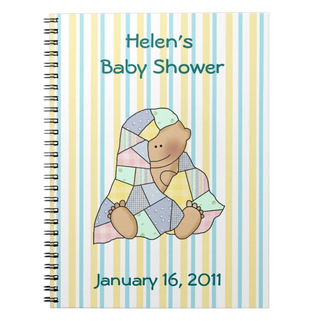 Carnet doux de baby shower de bébé et d'édredon (Devant)