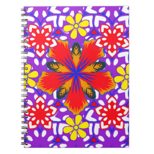 Carnet Doux mignon floral sans couture motif en blanc, ro