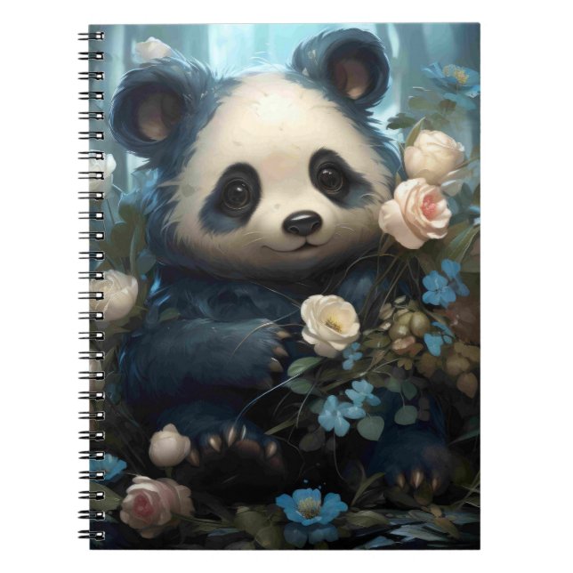 Carnet Doux Ours De Panda Chez Les Roses De La Jungle (Devant)