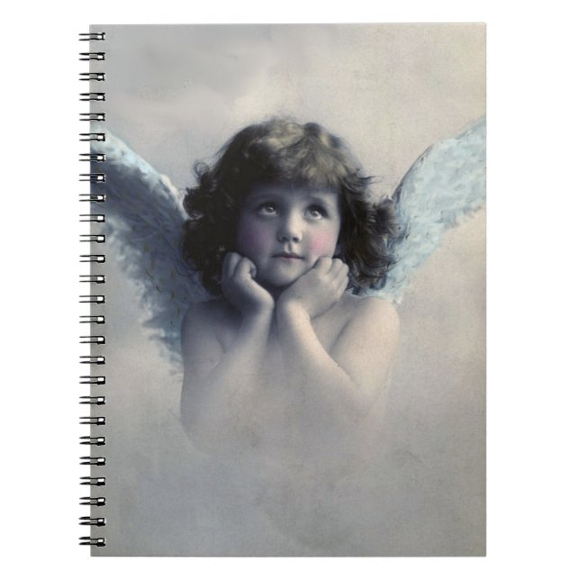 Carnet Doux Rosy Cheeked Vintage Angel dans les nuages (Devant)