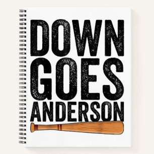 Carnet DOWN GOLF ANDERSON FUNNY BASEBALL cadeau ANDERSON