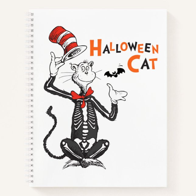 Carnet Dr Seuss | Chat d'Halloween en Casquette (Devant)