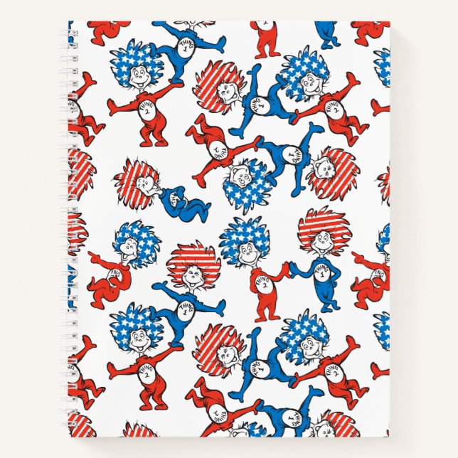 Carnet Dr. Seuss | Chose Un Chose Deux motif drapeau amér (Devant)