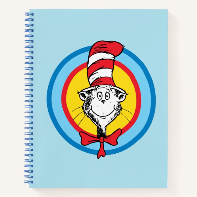 Carnet Dr. Seuss | Graphisme de tête de Chat dans le Chap (Devant)