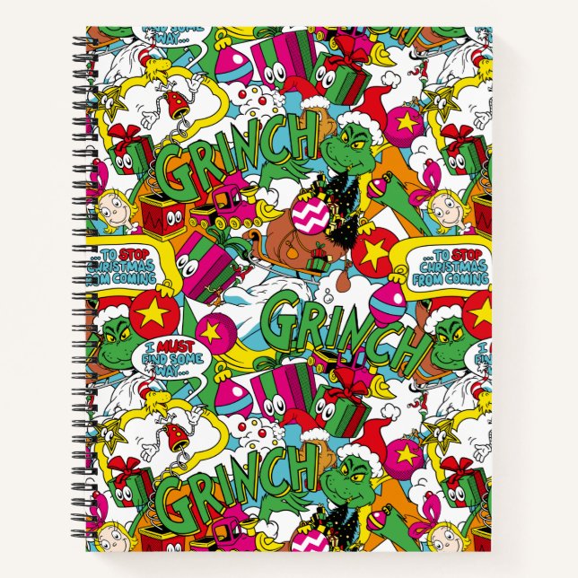 Carnet Dr Seuss | Motif coloré Grinch (Devant)