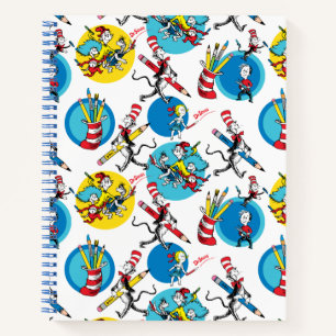 Carnet Dr. Seuss Personnages au motif crayons