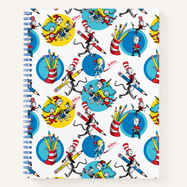 Carnet Dr. Seuss | Personnages avec des crayons motif (Devant)