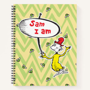 Carnet Dr. Seuss Sam-I-Am tenant un panneau
