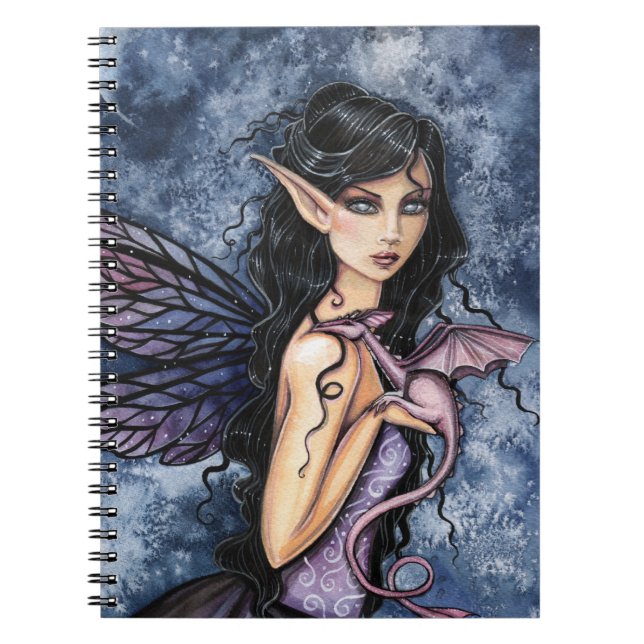 Carnet Dragon Améthyste Fée Violette Art Fantastique (Devant)