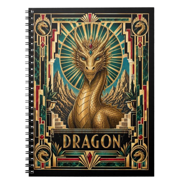 Carnet Dragon, Art Déco Mythique (Devant)