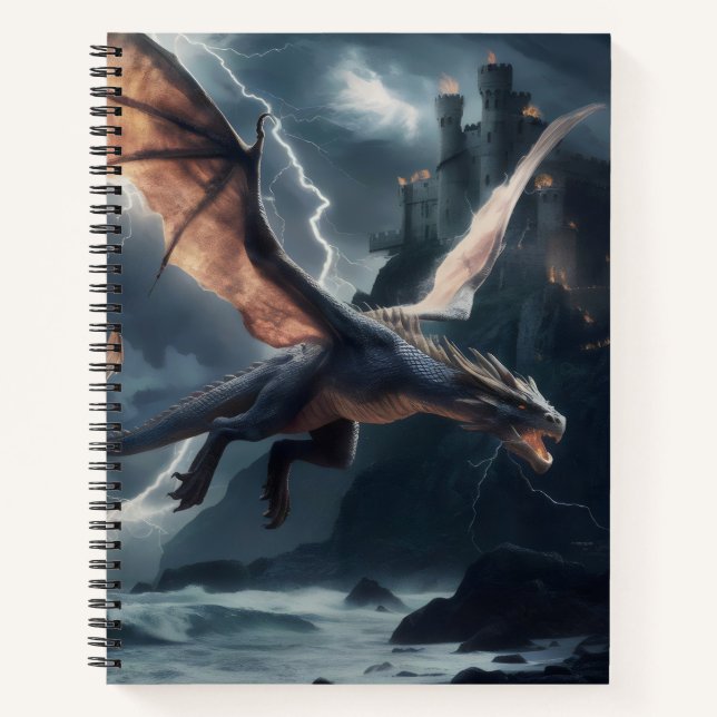 Carnet Dragon au-dessus du château. (Devant)
