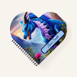 Carnet Dragon bleu, art numérique fantaisiste