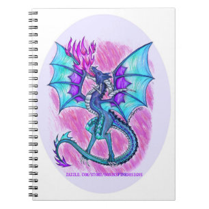 Carnet Dragon bleu violet et rose volant, respirant le fe