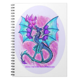 Carnet Dragon bleu violet et rose volant, respirant le fe