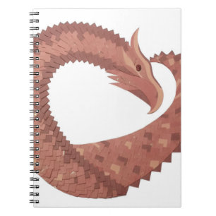 Carnet Dragon cardiaque Brown en blanc