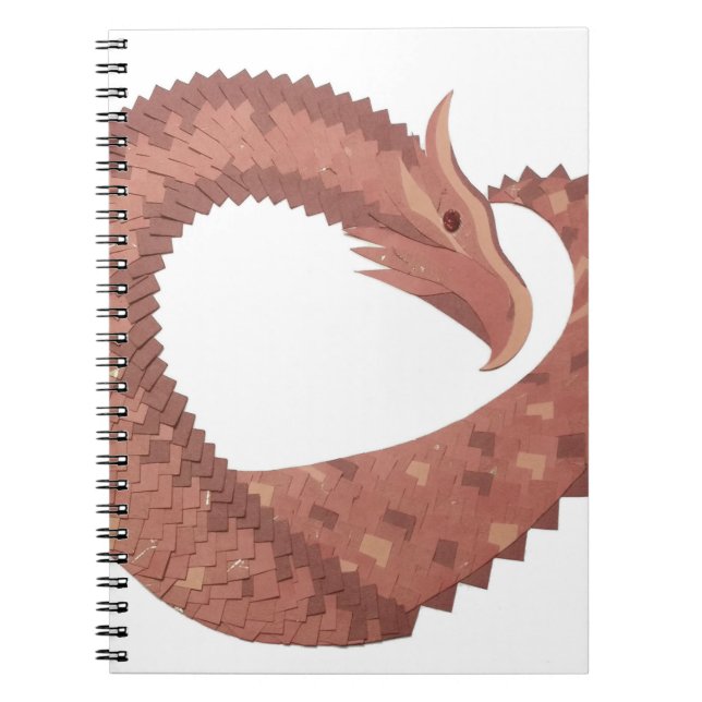 Carnet Dragon cardiaque Brown en blanc (Devant)