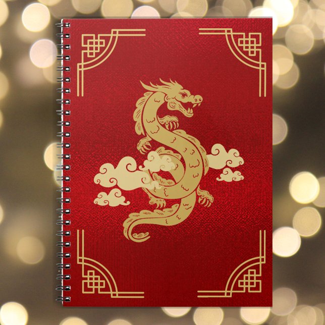 Carnet Dragon chinois rouge et or (Créateur téléchargé)