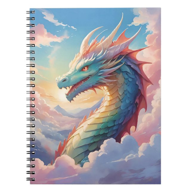 Carnet Dragon coloré dans le ciel (Devant)
