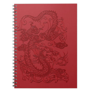 Carnet Dragon coréen chinois d'Asie rouge