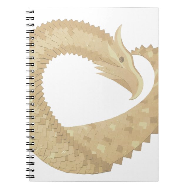 Carnet Dragon de coeur de grès sur blanc (Devant)