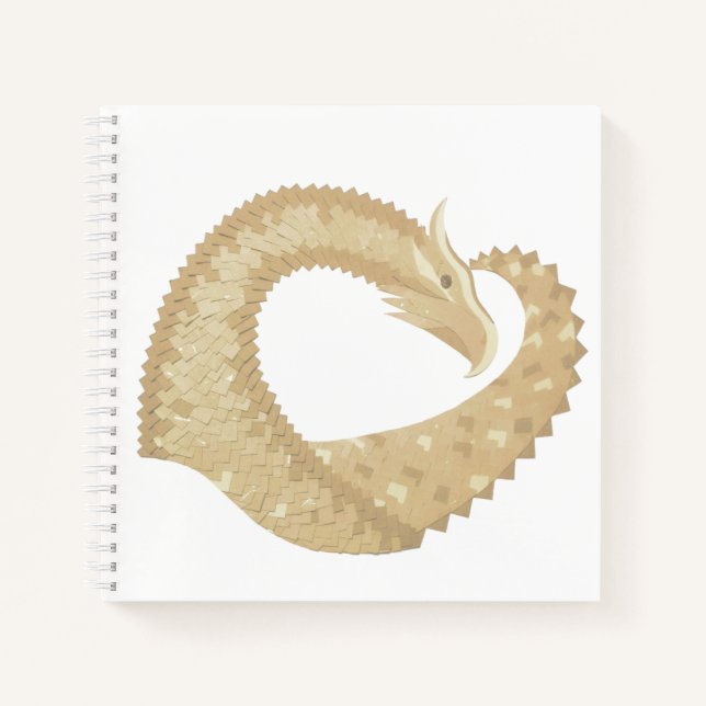Carnet Dragon de coeur de grès sur blanc (Devant)