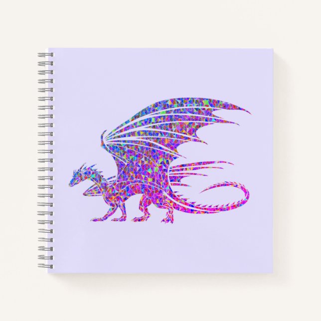 Carnet Dragon de mosaïque Extraordinaire violet (Devant)