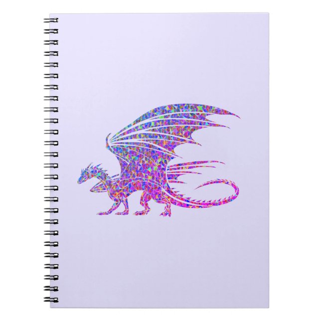 Carnet Dragon de mosaïque Extraordinaire violet (Devant)