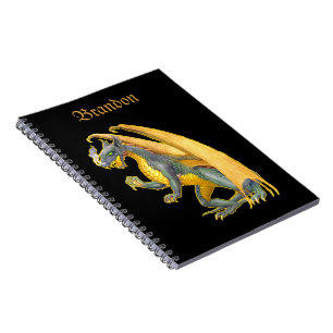 Carnet Dragon de respiration incendie personnalisé