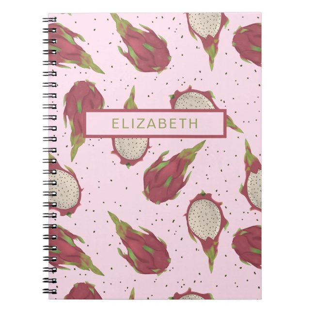 Carnet Dragon Fruit Motif Tropical Personnalisé Personnal (Devant)