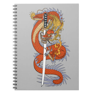 Carnet Dragon japonais avec épée katana T-Shirt Grocery