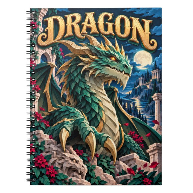 Carnet Dragon, Monstre en Papier Découpé (Devant)