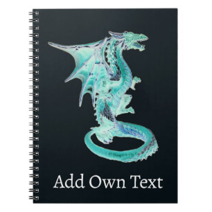 Carnet Dragon mythique de fantaisie de couleur bleu ciel