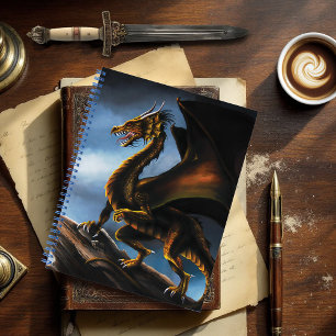 Carnet Dragon noir cuivre or