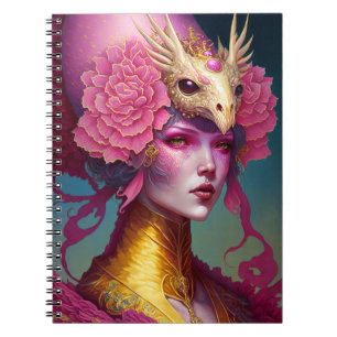 Carnet Dragon rose Crâne Femme Imaginaire Art