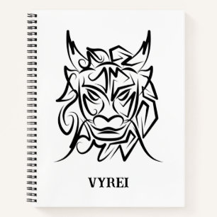 Carnet Dragon tribal noir et blanc