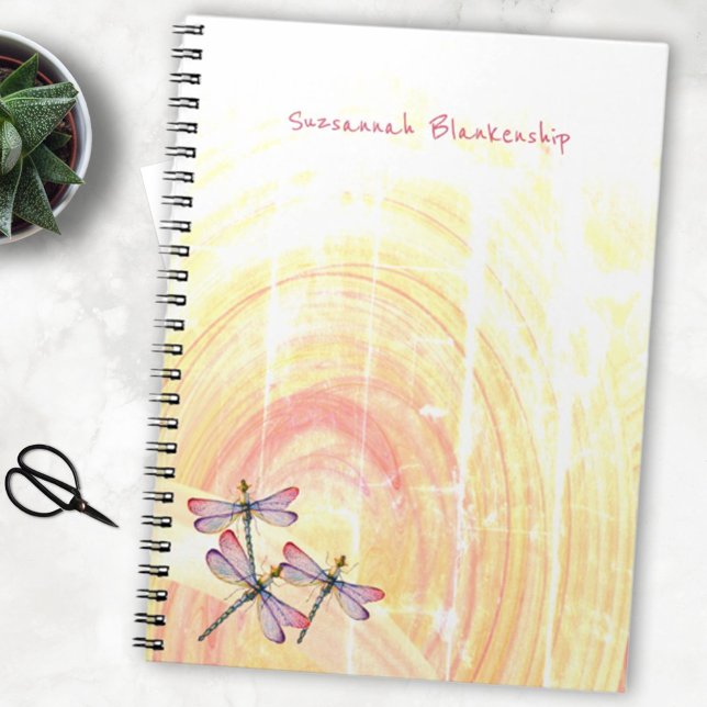 Carnet Dragonflies sur Pastel Color Abstrait Custom (Créateur téléchargé)