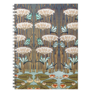 Carnet Dragonflies Water Lilies Marais Art Nouveau