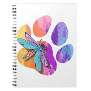 Carnet Dragonfly Dog Paw Color Dog Insect Lover