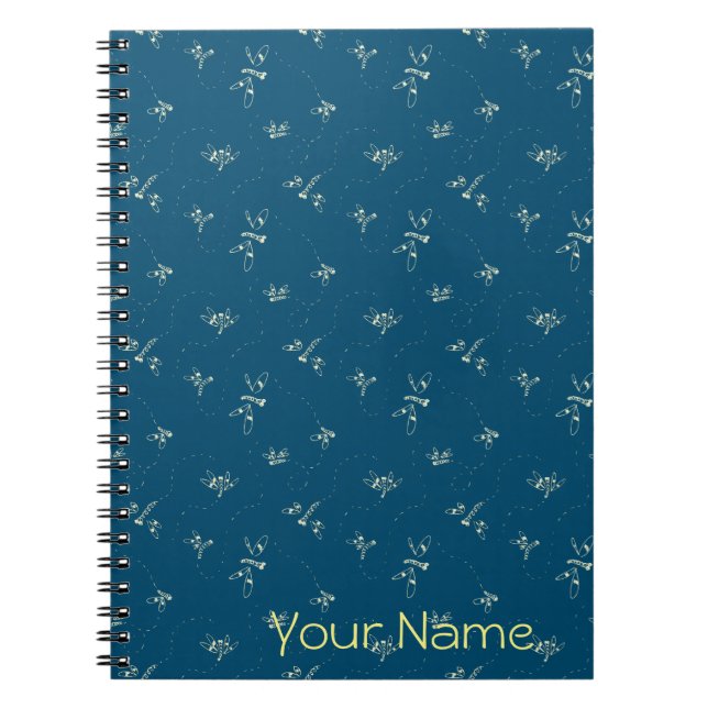 Carnet Dragonfly Pattern Customizable Notebook (Devant)