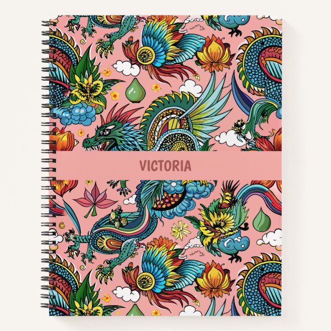Carnet Dragons Rainbow Custom Motif (Devant)