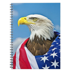 Carnet Drapeau Américain Avec Aigle Bald